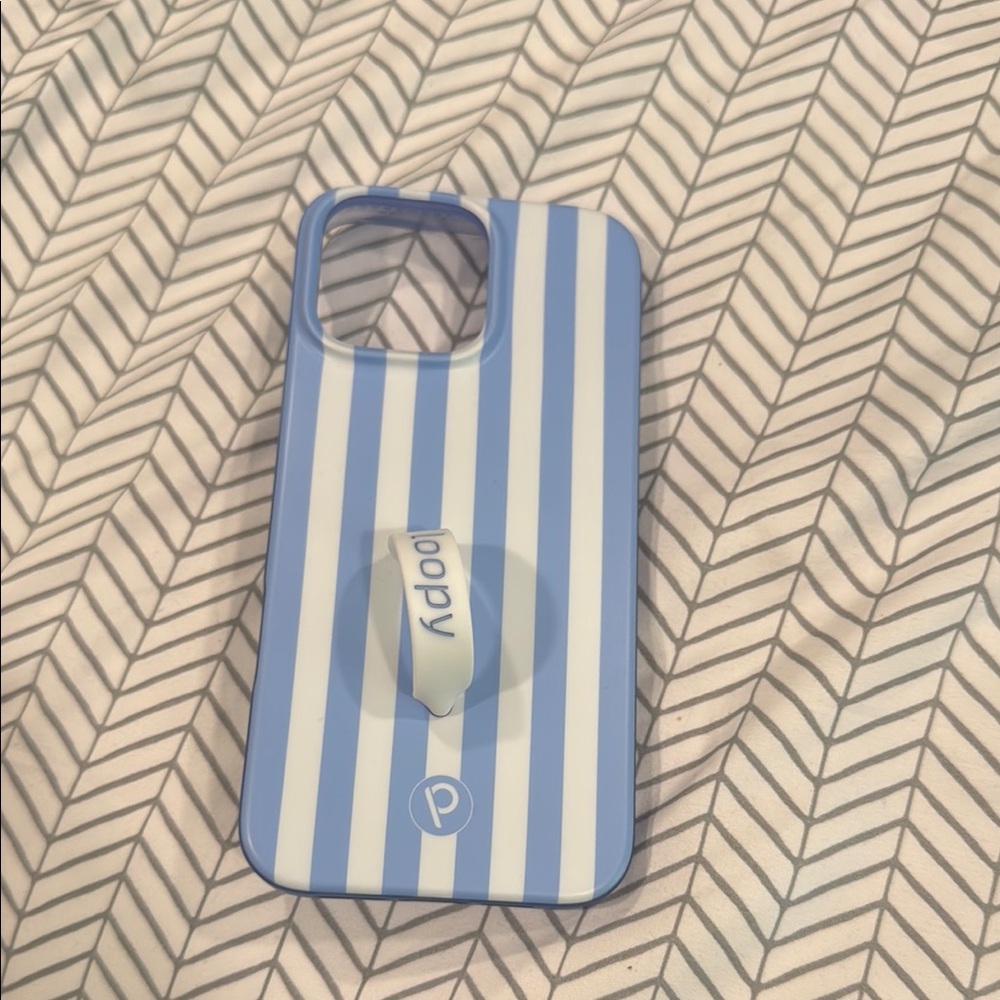 Loopy Case Blue and White Striped Phone Case 16 pro max